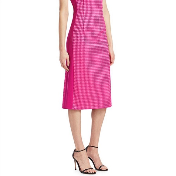 ESCADA 2021 Sheath Dress, Pink Houndstooth - Picture 6 of 10